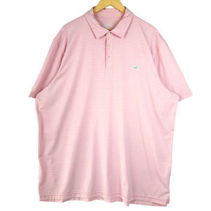 Vineyard Vines Performance Striped Polo Shirt Mens XXL Pink Short Sleeve Stretch